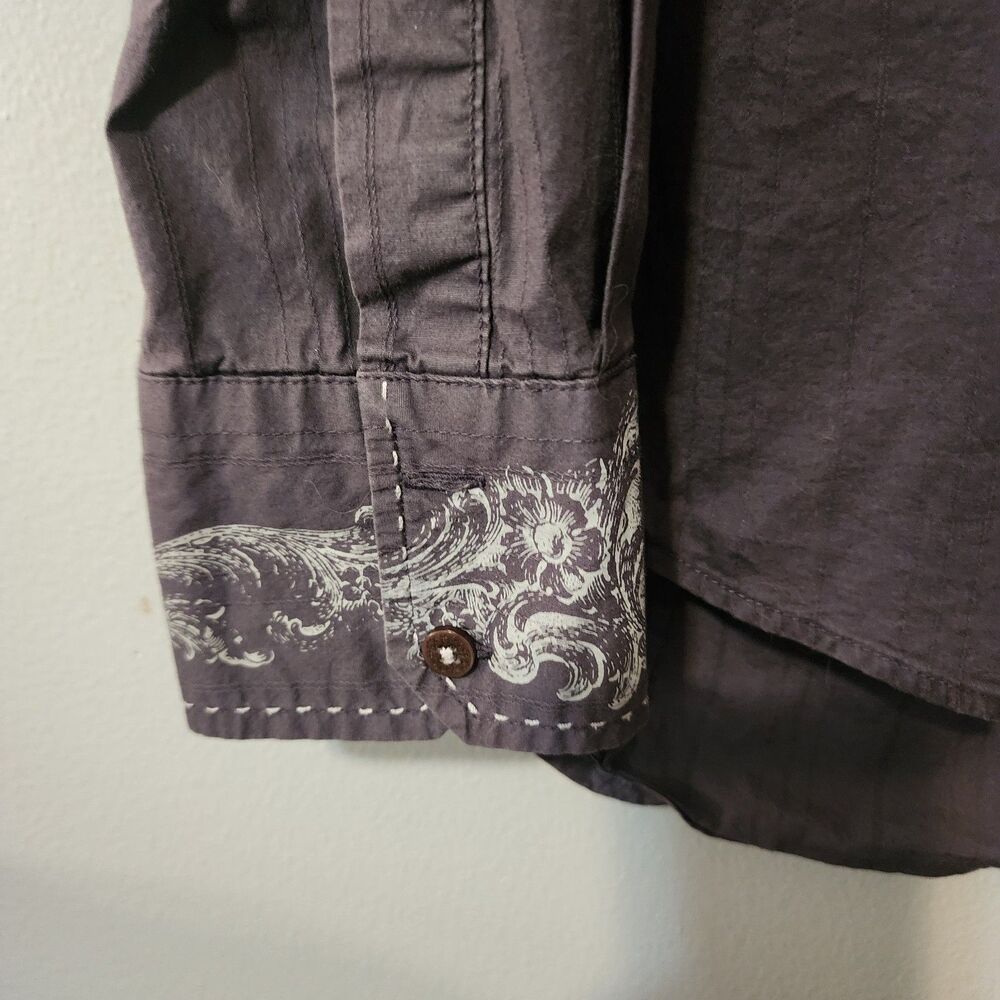 7 Diamonds Mens Dark Gray Long Sleevel Shirt Size Large Western - Picture 3 of 11